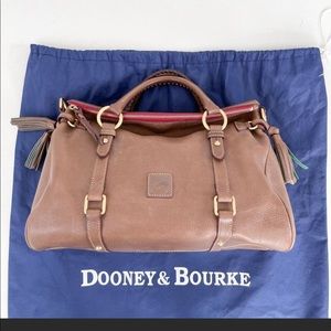 Dooney & Bourke Brown Florentine Large Satchel Slouchy Zip Top Handbag Purse